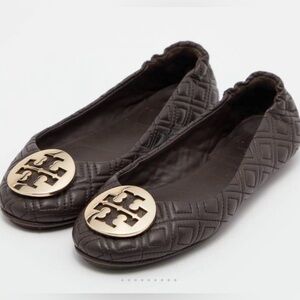 Tory Burch Minnie Espresso Quilted Ballet Flat